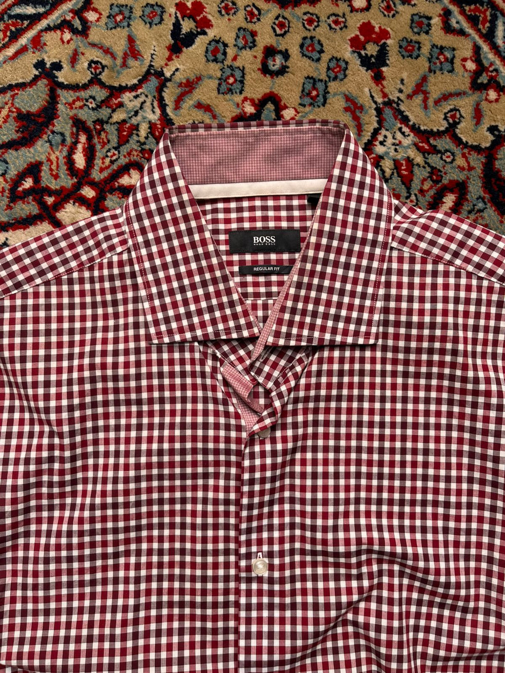 HUGO BOSS Gingham Check Regular Fit BUTTON DOWN SHIRT