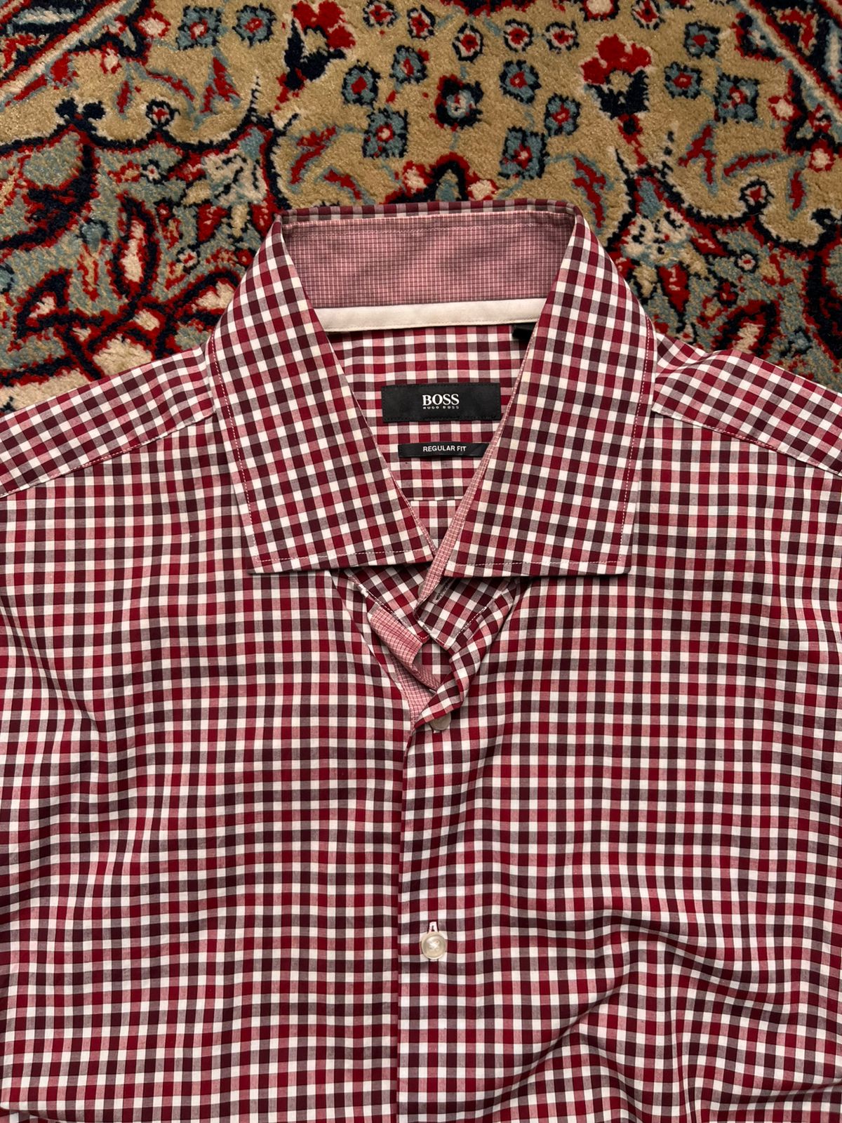HUGO BOSS Gingham Check Regular Fit BUTTON DOWN SHIRT