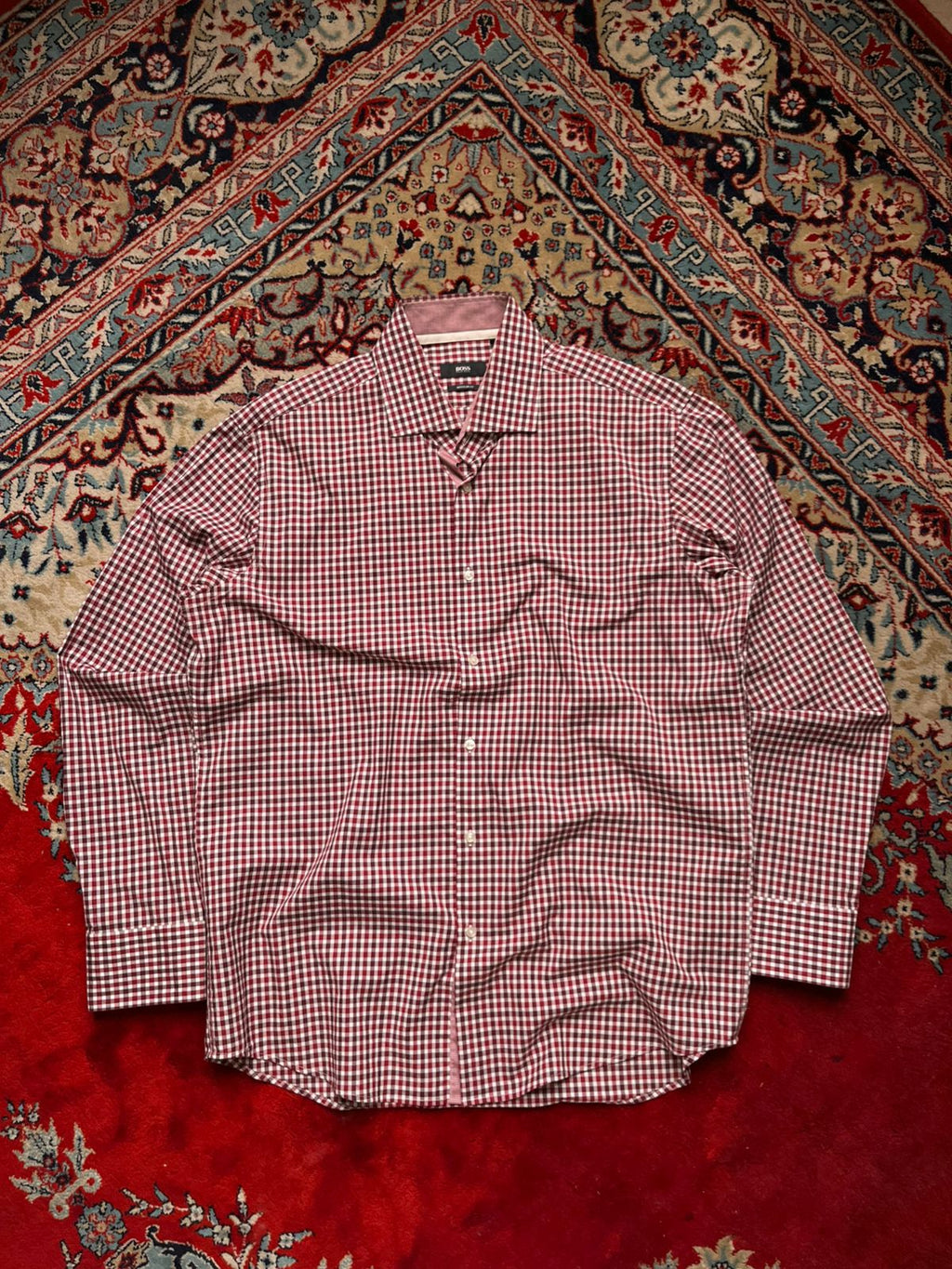 HUGO BOSS Gingham Check Regular Fit BUTTON DOWN SHIRT