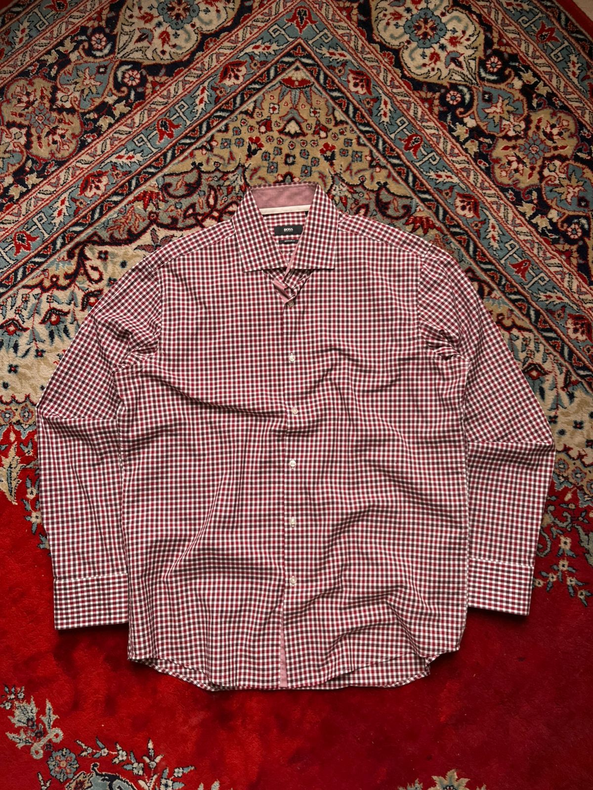HUGO BOSS Gingham Check Regular Fit BUTTON DOWN SHIRT
