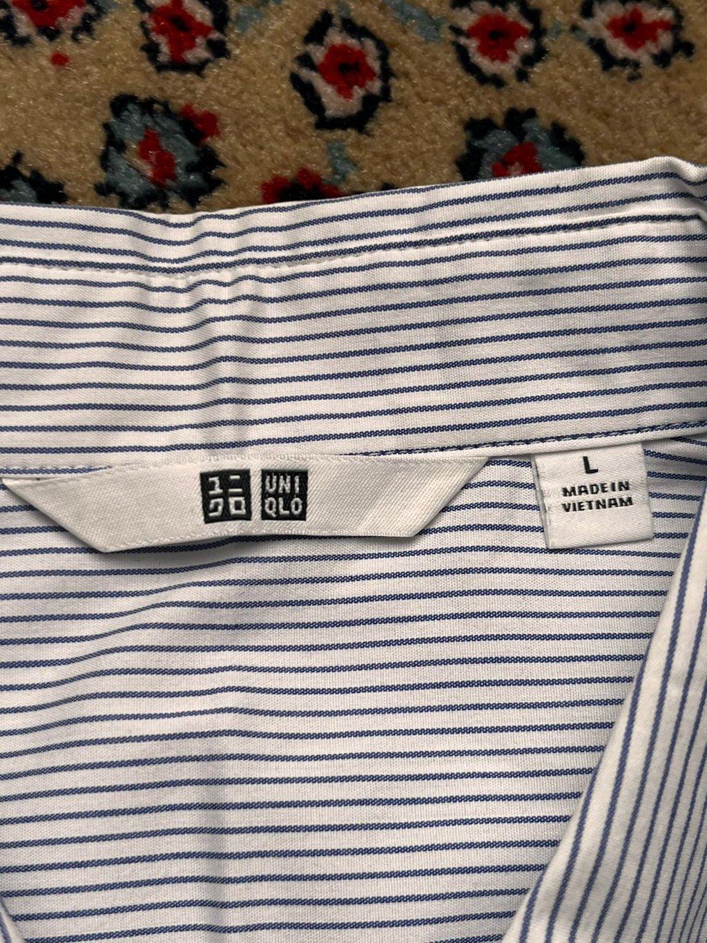 UNIQLO Blue White Striped Cotton Slim Fit BUTTON DOWN WOMEN SHIRT