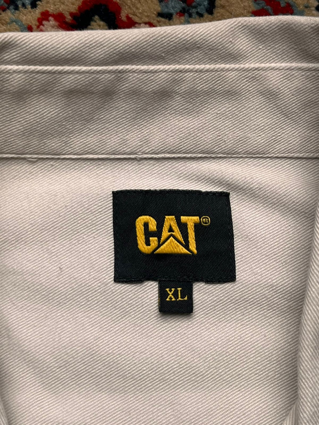 CATERPILLAR CAT Workwear Beige Cotton Canvas BUTTON DOWN SHIRT