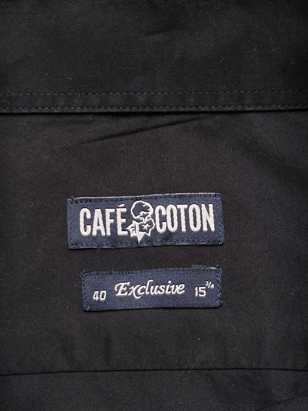 CAFÉ COTON Exclusive Black Cotton BUTTON DOWN SHIRT