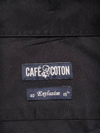 CAFÉ COTON Exclusive Black Cotton BUTTON DOWN SHIRT