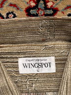 Vintage WINGSPOT Elegant Abstract Textured Silk Feel BUTTON DOWN SHIRT