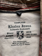 Vintage COMPLICES Khalua Jeans Vertical Earth Tone Stripe BUTTON DOWN SHIRT