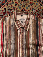 Vintage COMPLICES Khalua Jeans Vertical Earth Tone Stripe BUTTON DOWN SHIRT
