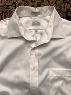 EAGLE Shirtmakers Cotton 80s Two Ply Pinpoint White BUTTON DOWN SHIRT