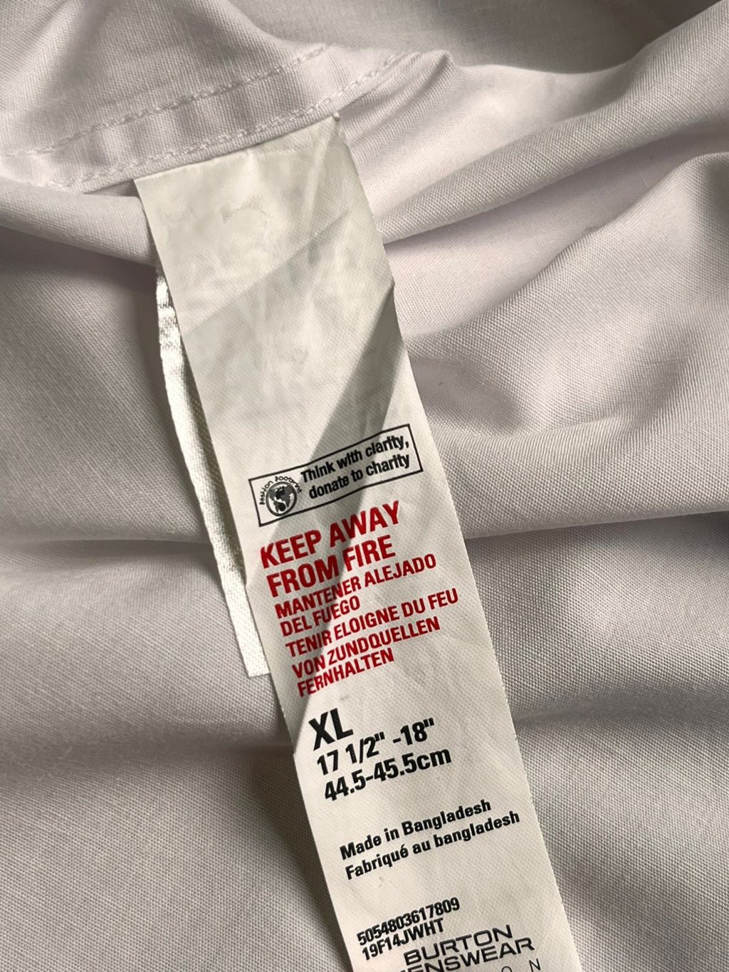 Burton Menswear London White Cotton Slim Fit BUTTON DOWN SHIRT