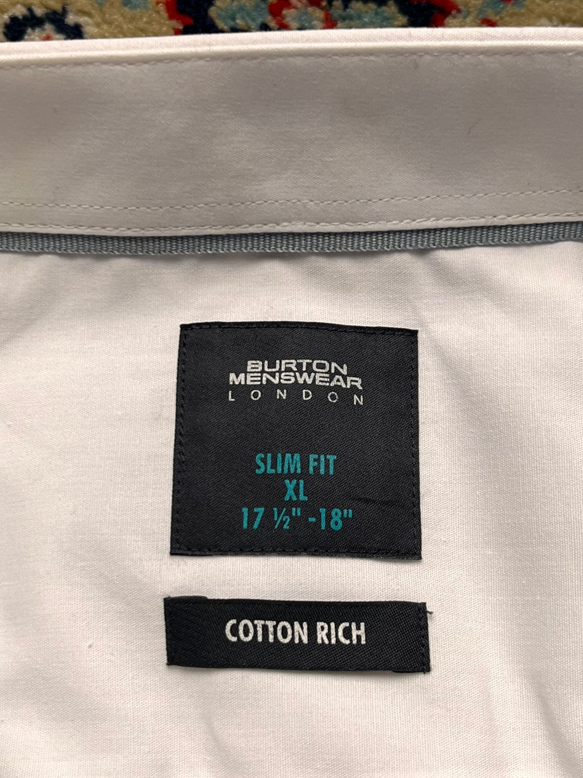 Burton Menswear London White Cotton Slim Fit BUTTON DOWN SHIRT