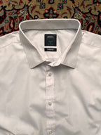 Burton Menswear London White Cotton Slim Fit BUTTON DOWN SHIRT
