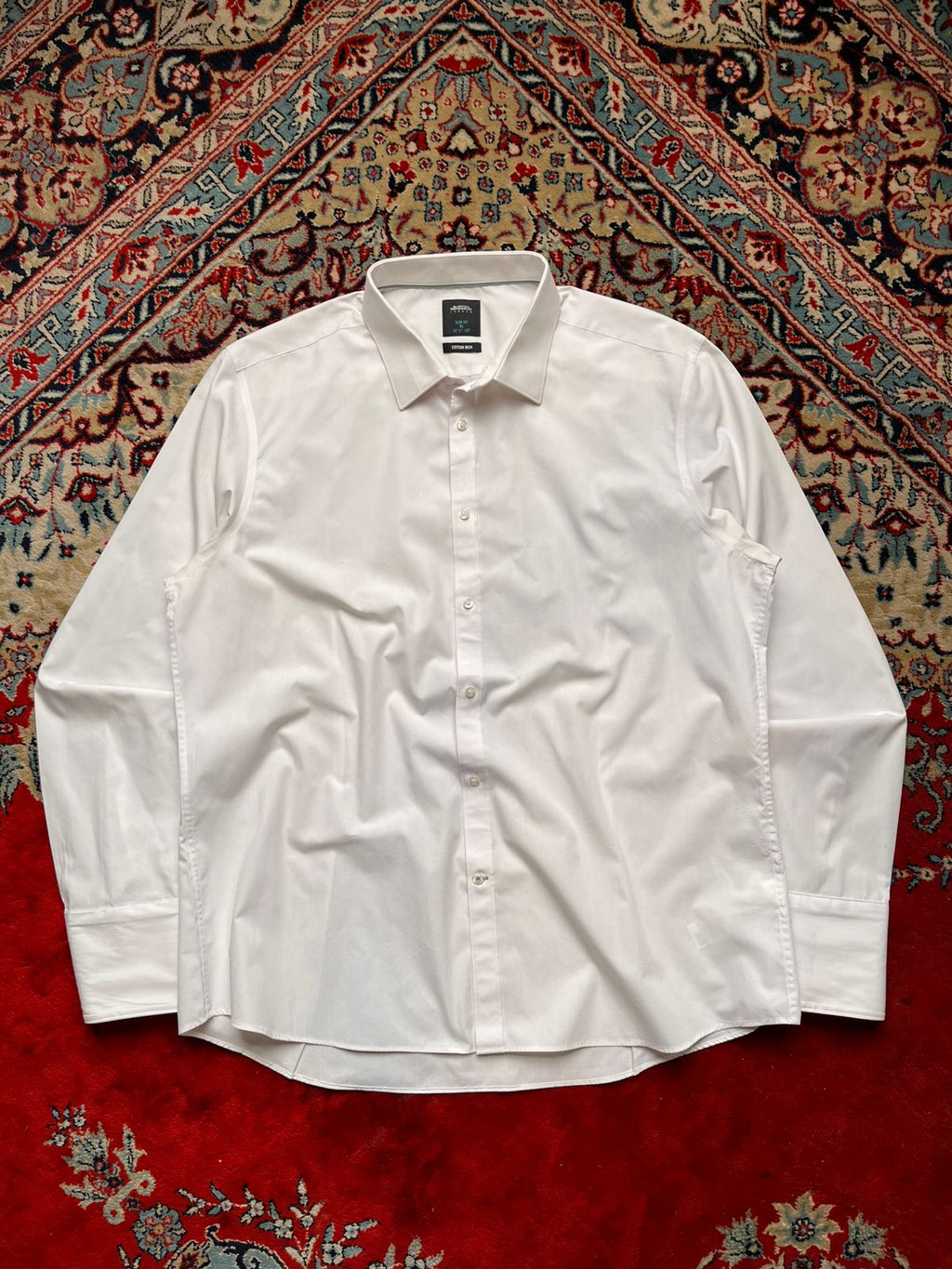 Burton Menswear London White Cotton Slim Fit BUTTON DOWN SHIRT