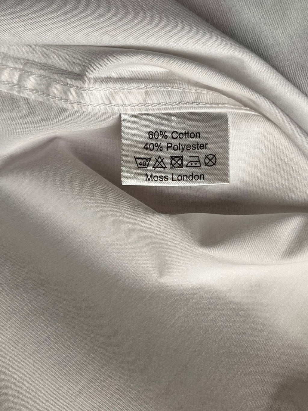 Moss London White Extra Slim Fit Cotton Blend BUTTON DOWN SHIRT