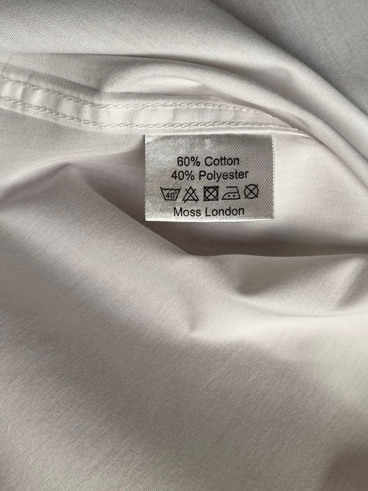 Moss London White Extra Slim Fit Cotton Blend BUTTON DOWN SHIRT