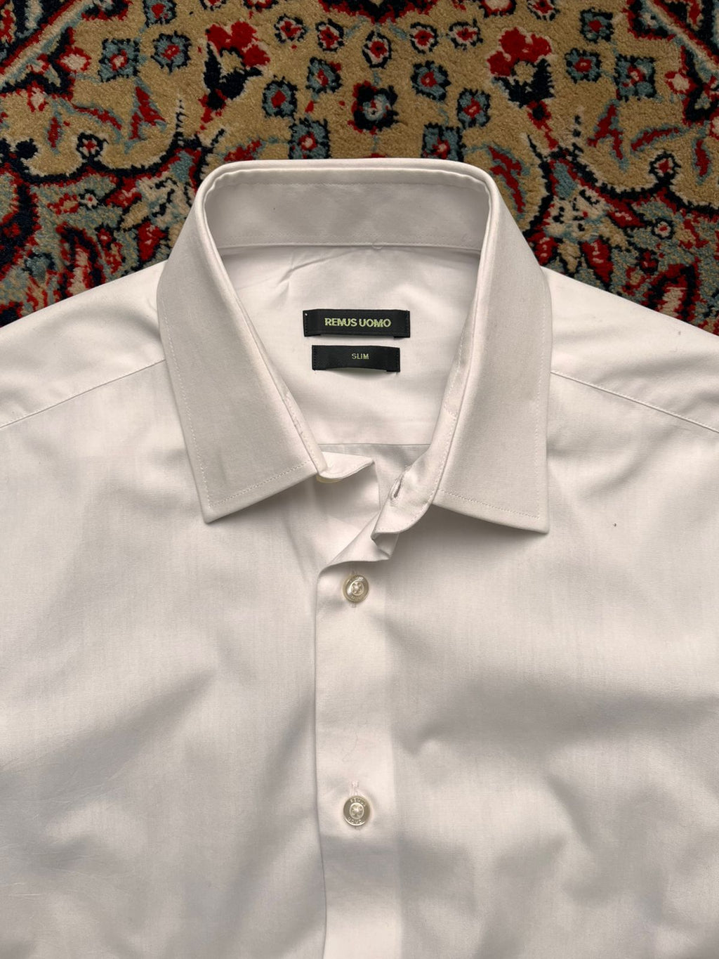 Remus Uomo White Slim Fit Cotton BUTTON DOWN SHIRT