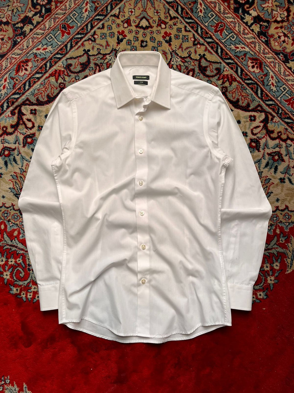 Remus Uomo White Slim Fit Cotton BUTTON DOWN SHIRT