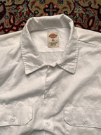 DICKIES White Work WEAR Dual Pocket Poly Cotton BUTTON DOWN SHIRT