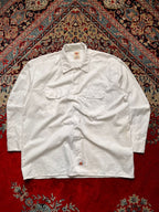 DICKIES White Work WEAR Dual Pocket Poly Cotton BUTTON DOWN SHIRT