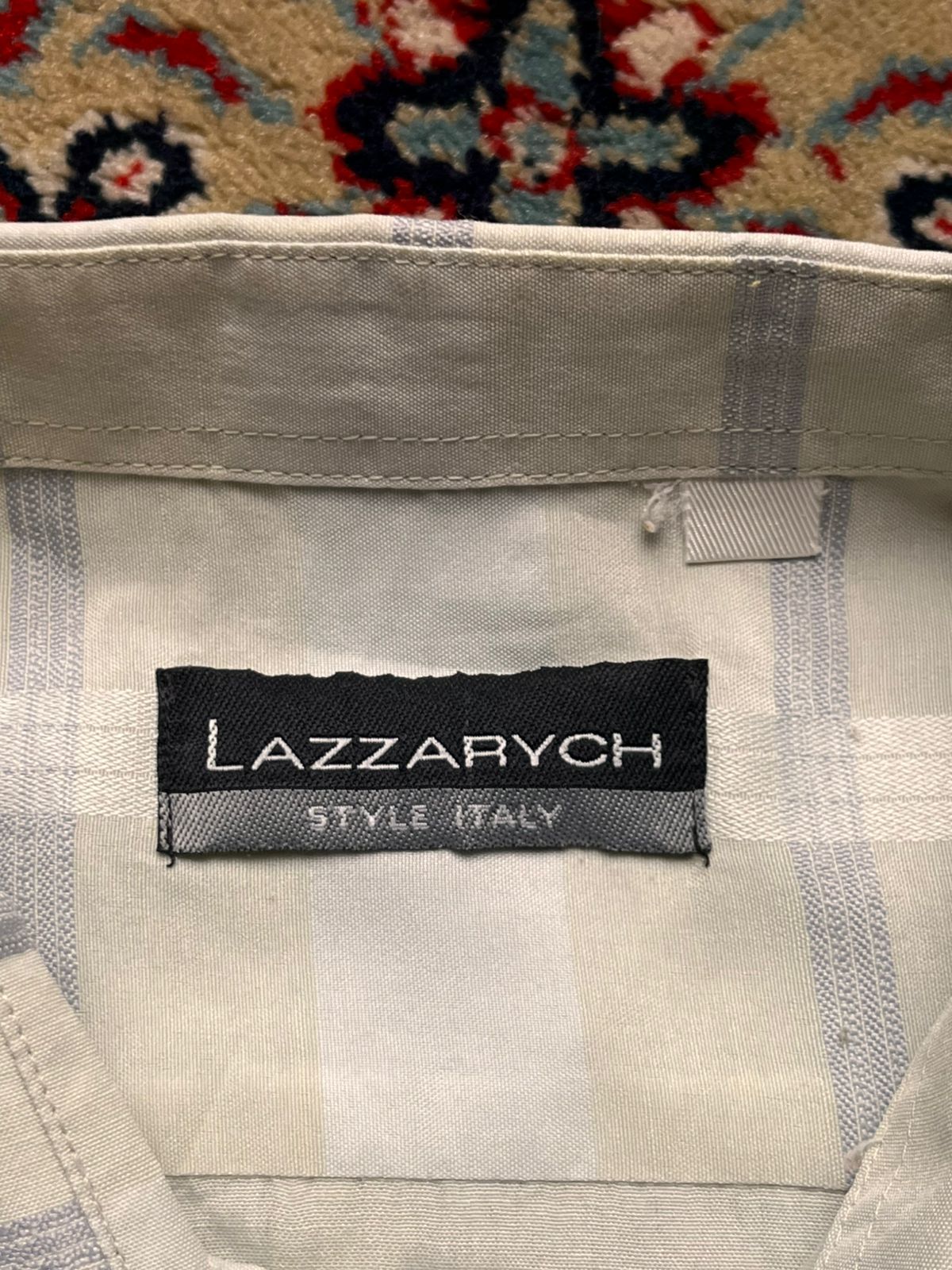 Lazzarych Italy Beige Grey Plaid Casual Pocket BUTTON DOWN SHIRT
