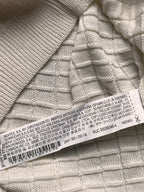 Zara Men's White Textured Waffle Knit Slim Fit Crewneck TEE