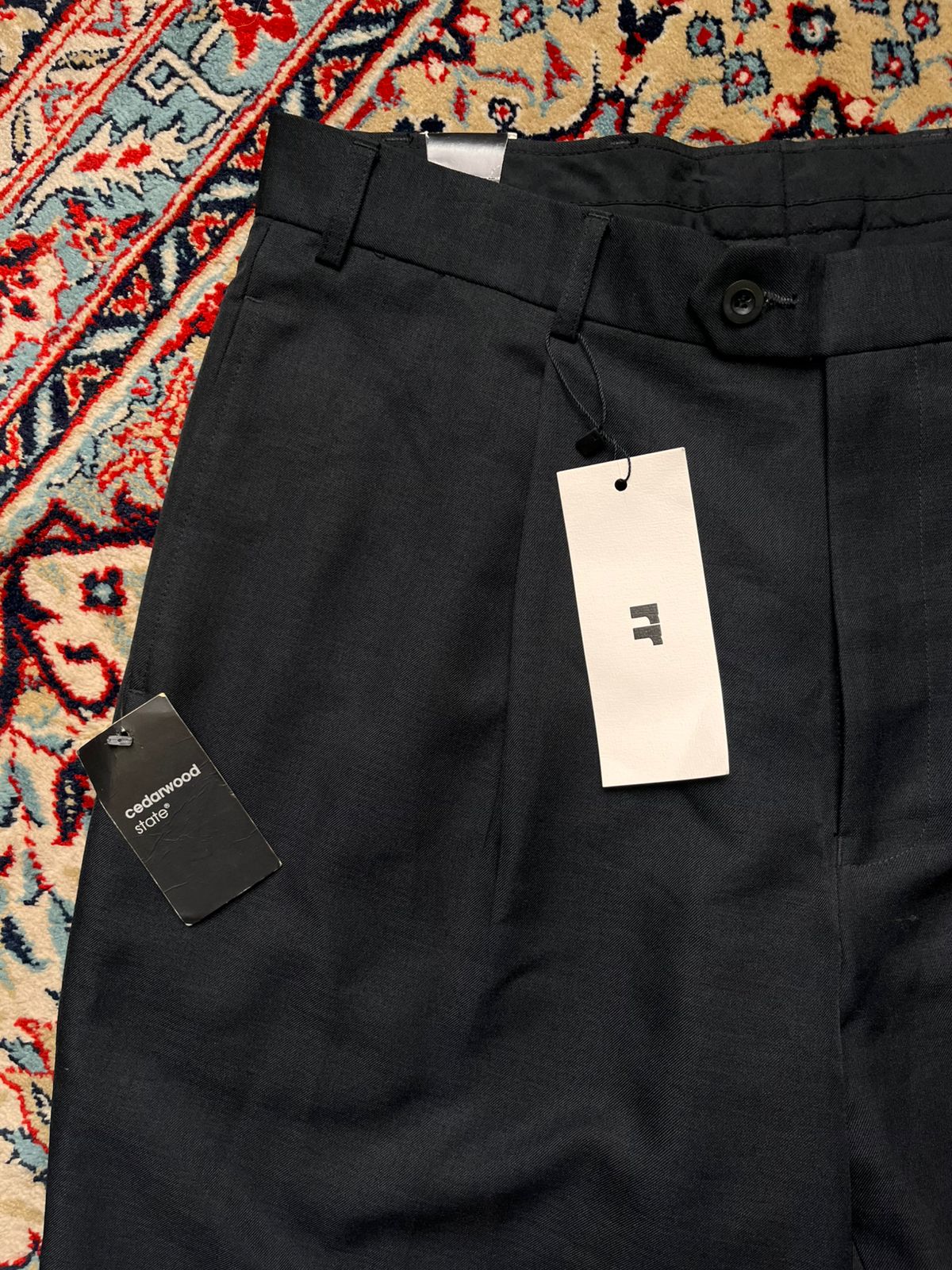 Cedarwood State Black Pleated Smart Tailored Dress Pants - 34