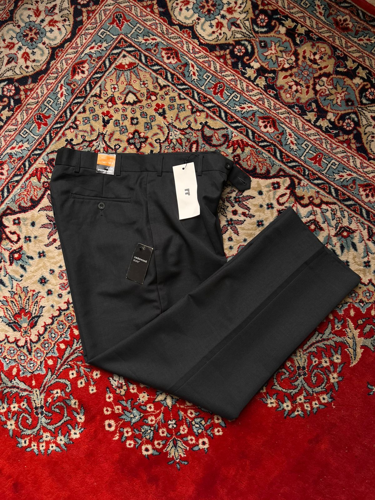Cedarwood State Black Pleated Smart Tailored Dress Pants - 34