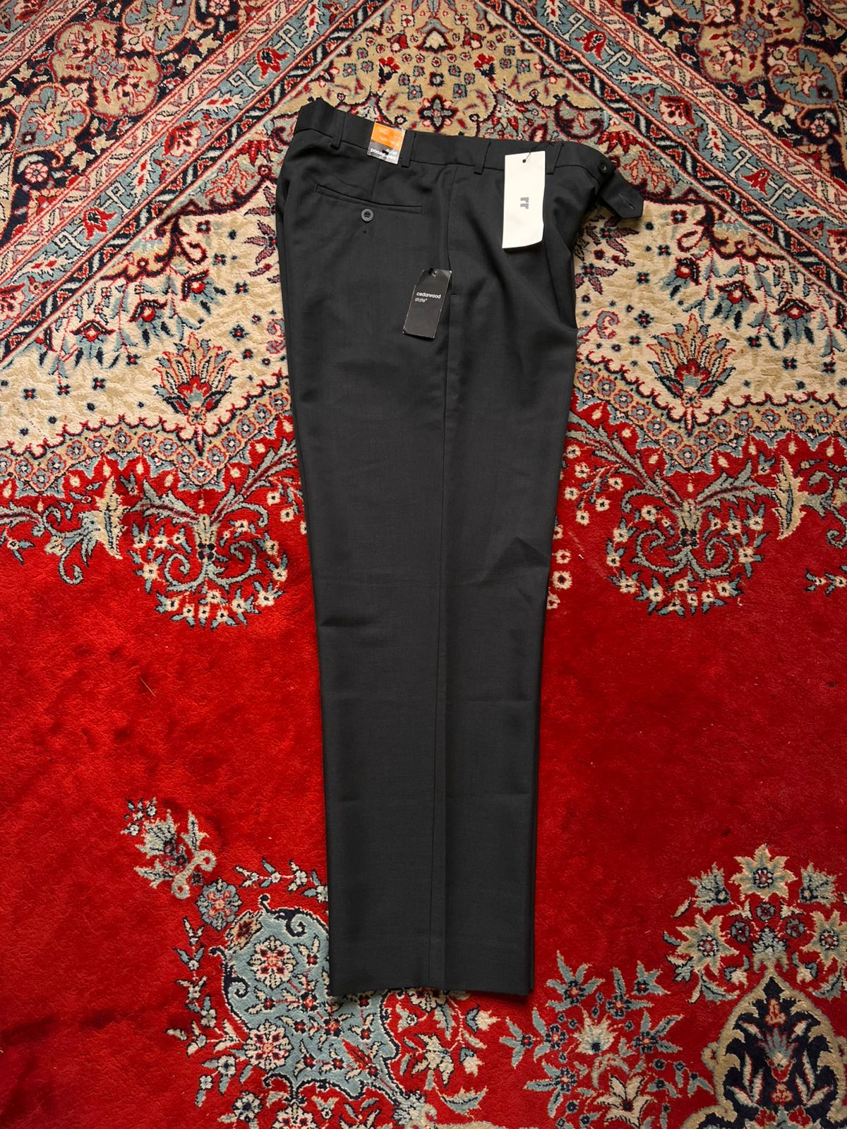 Cedarwood State Black Pleated Smart Tailored Dress Pants - 34