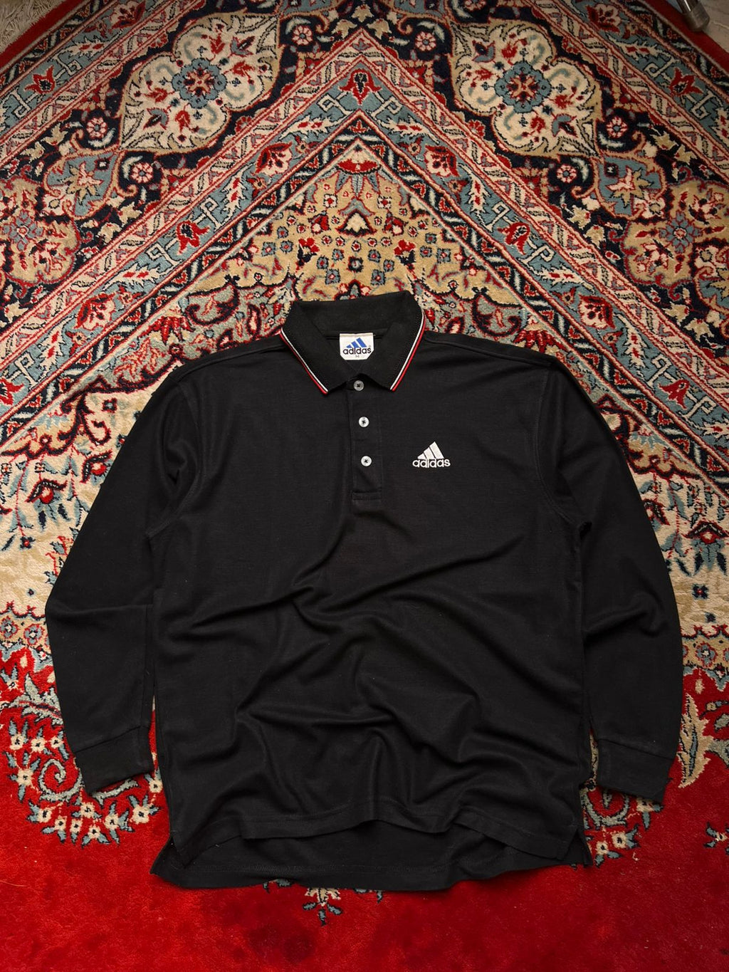 Vintage Adidas Black Equipment Polo TEE