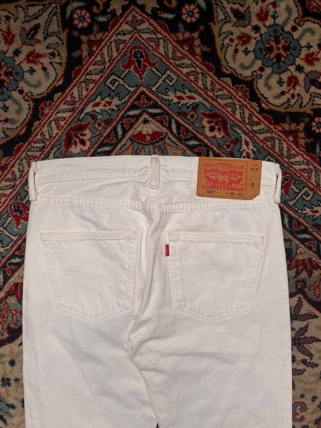 LEVI’S 501 Original White Straight Fit Denim  PANTS - 30
