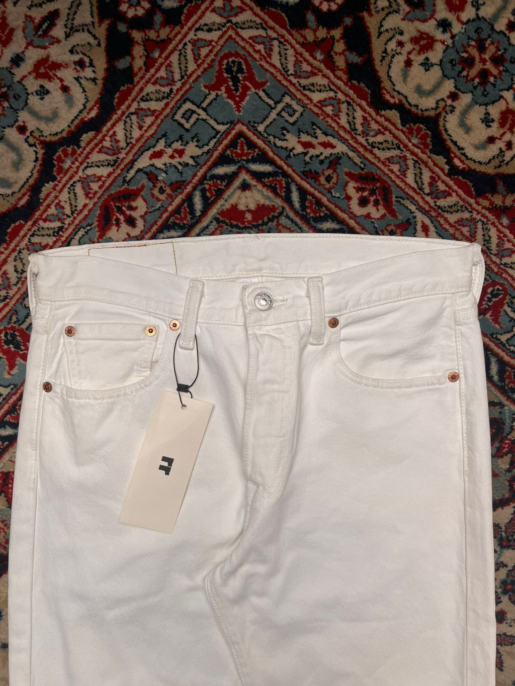 LEVI’S 501 Original White Straight Fit Denim  PANTS - 30