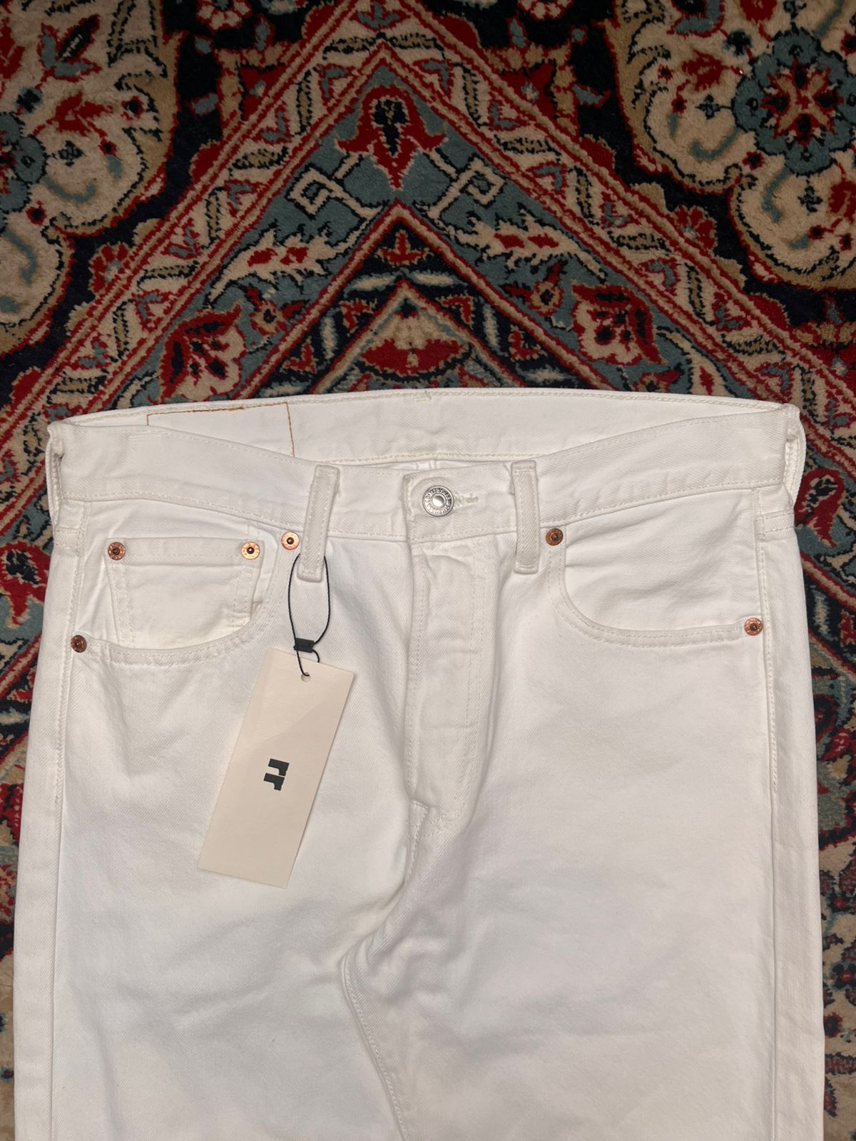 LEVI’S 501 Original White Straight Fit Denim  PANTS - 30