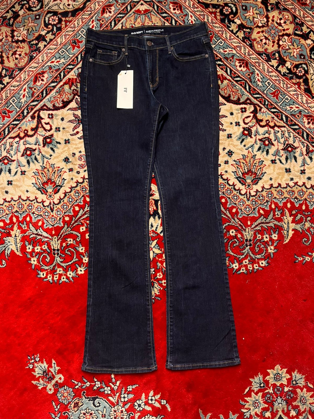 OLD NAVY CURVY DARK WASH MID RISE BOOTCUT JEANS