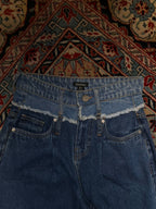 BOOHOOMAN Double Waistband Frayed JEANS