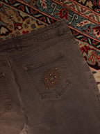 JOY Brown Straight FIT Embellished Pocket WOMEN JEANS