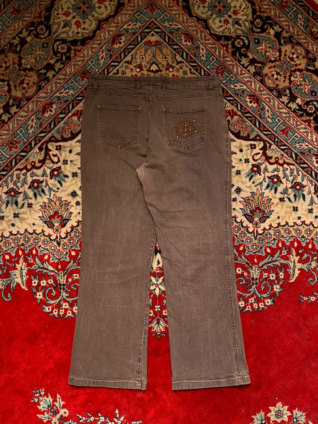 JOY Brown Straight FIT Embellished Pocket WOMEN JEANS