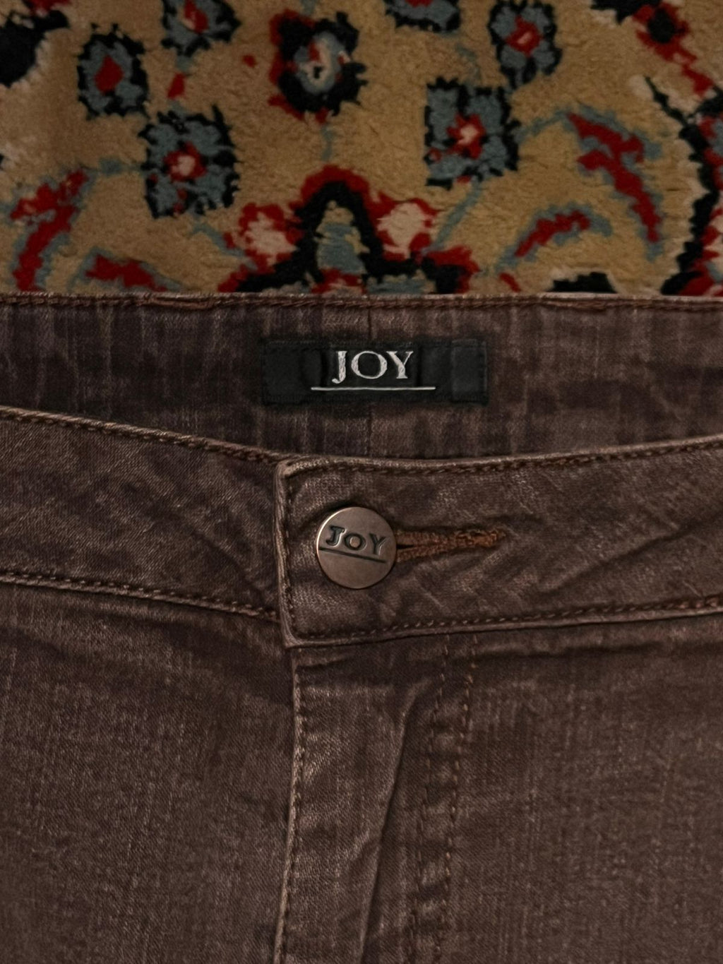 JOY Brown Straight FIT Embellished Pocket WOMEN JEANS