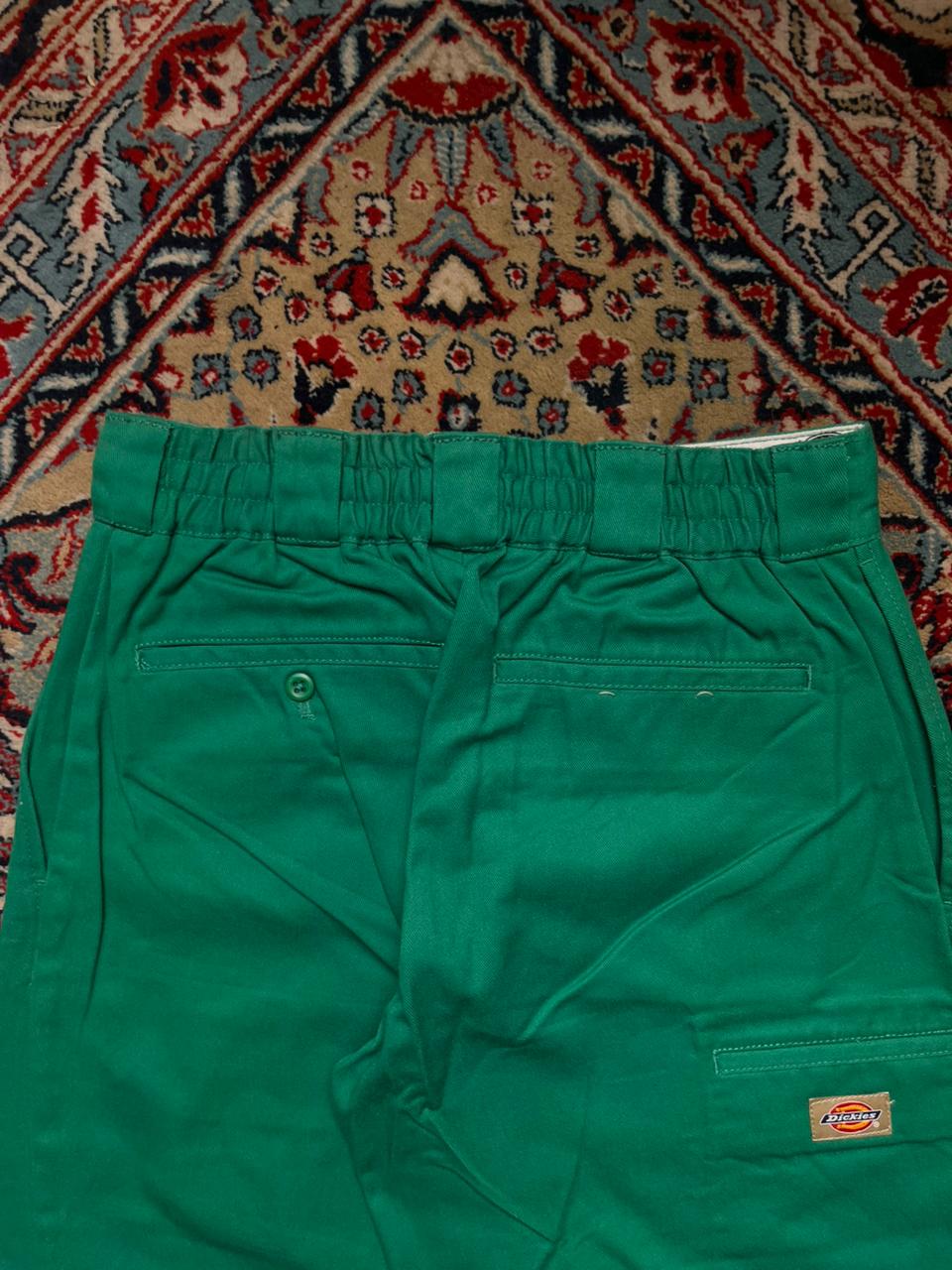 DICKIES X RODEO CROWNS WIDE FIT ELASTIC WAIST GREEN WORKWEAR PANTS