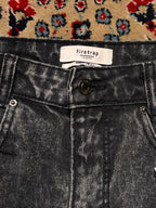 Firetrap London Black Acid Wash MOM JEANS