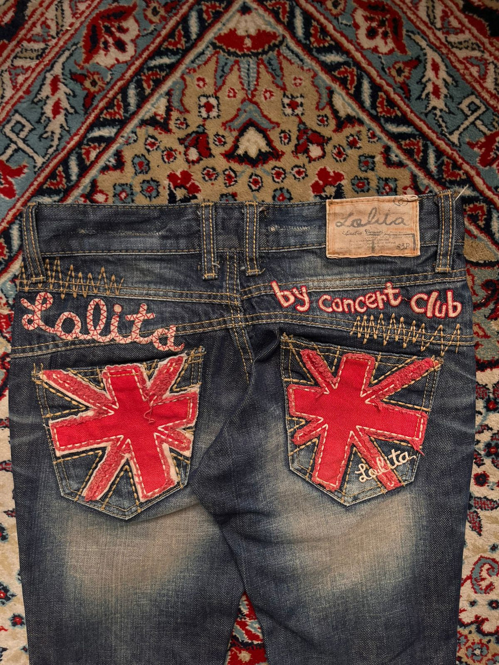 VINTAGE LOLITA JEANS BY CONCERT CLUB EMBROIDERED BOOTCUT PANTS