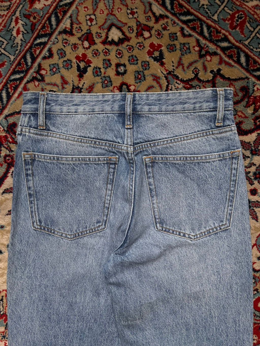 Light Wash High Waisted Button Fly Straight FIT Jeans