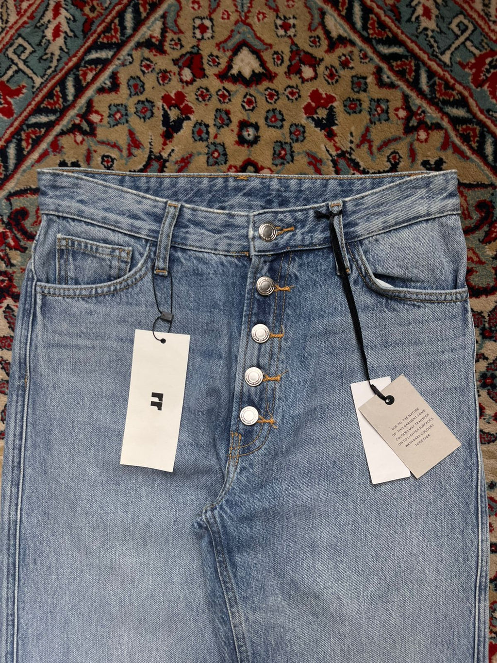 Light Wash High Waisted Button Fly Straight FIT Jeans