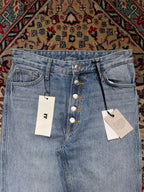 Light Wash High Waisted Button Fly Straight FIT Jeans