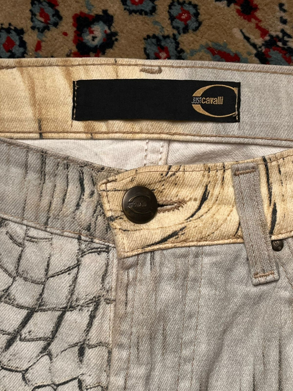 Just Cavalli by Roberto Cavalli Vintage Snake Skin Graphic Print JEANS