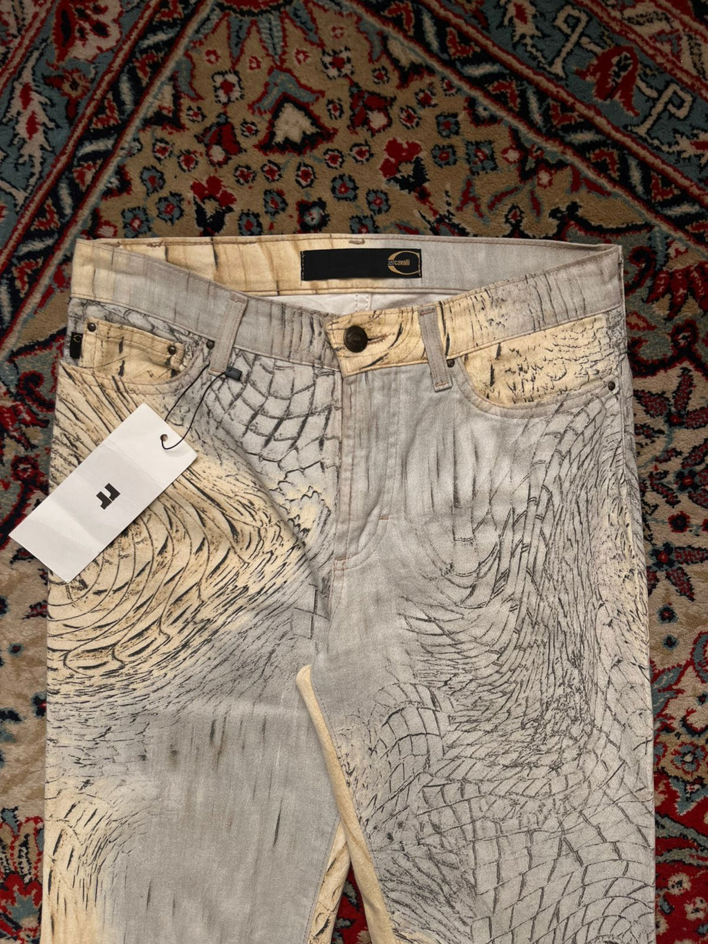 Just Cavalli by Roberto Cavalli Vintage Snake Skin Graphic Print JEANS
