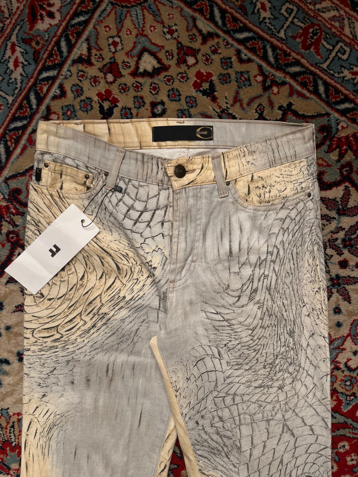 Just Cavalli by Roberto Cavalli Vintage Snake Skin Graphic Print JEANS