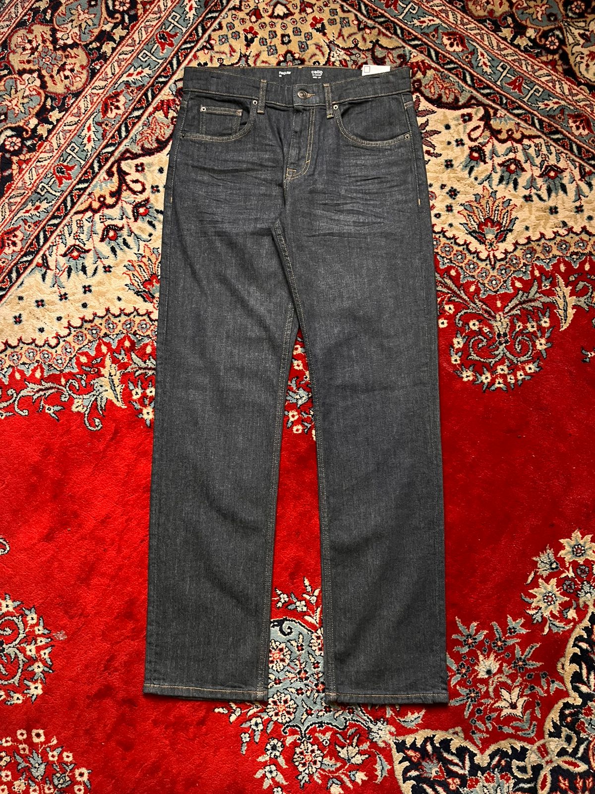 CELIO Dark Wash Straight Fit Denim PANTS - 32