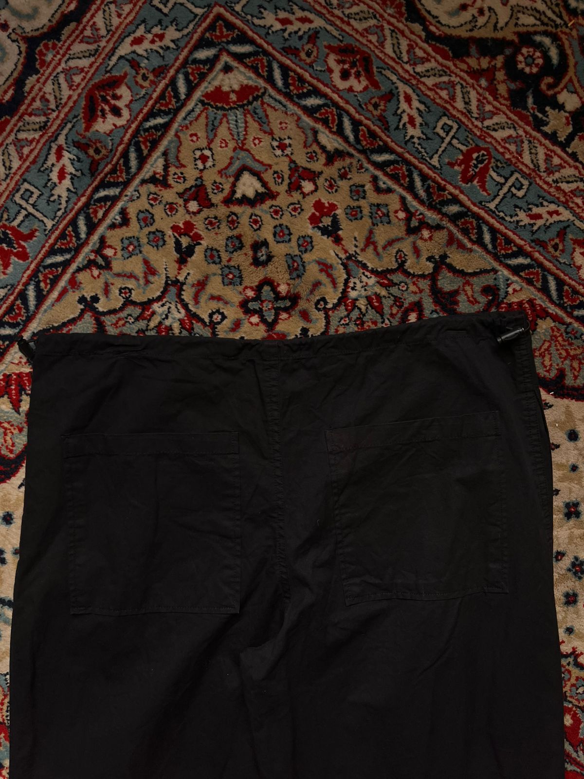 STRADIVARIUS Black Baggy Techwear Cargo PANTS - 36