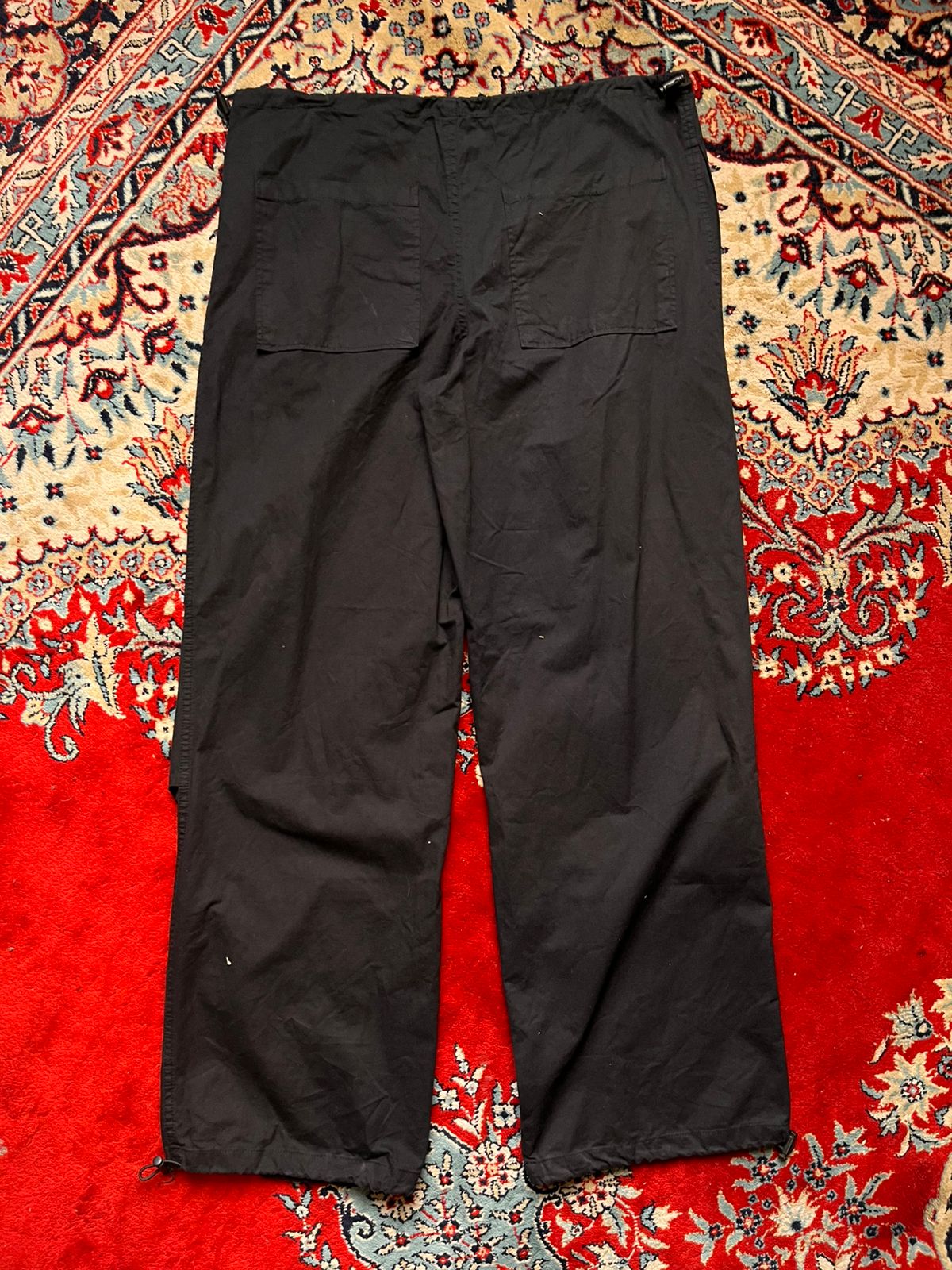 STRADIVARIUS Black Baggy Techwear Cargo PANTS - 36