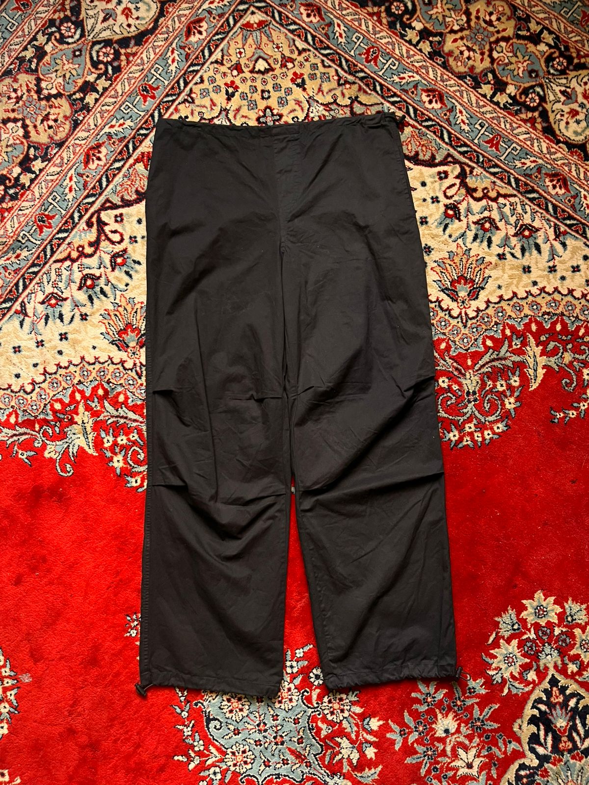 STRADIVARIUS Black Baggy Techwear Cargo PANTS - 36