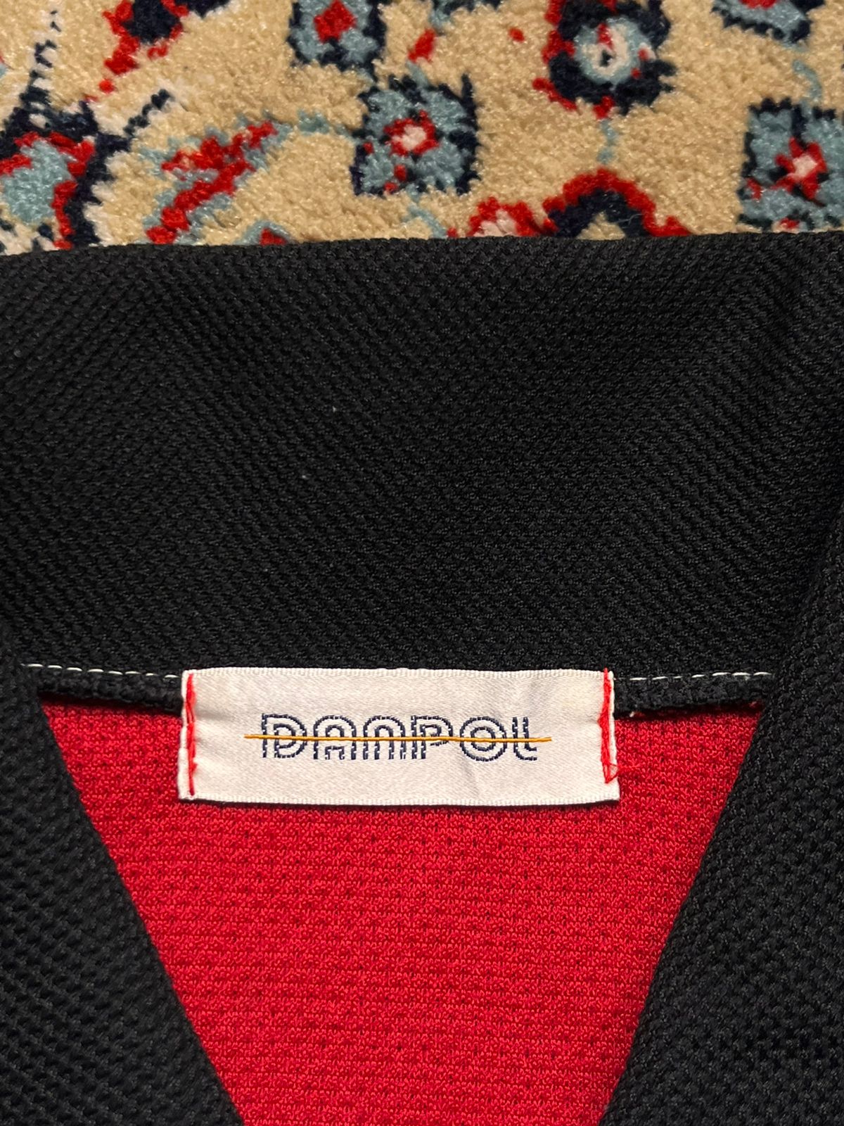 DANPOL TONY CLUB COLORBLOCK QUARTER ZIP KNIT POLO SHIRT - M